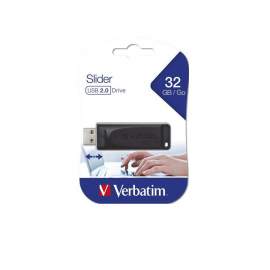 Pendrive, 32GB, USB 2.0, VERBATIM ”Slider”, fekete