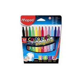 Filctoll készlet, 1-5 mm, kimosható, MAPED ”Color`Peps”, 12 különböző szín