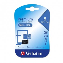 Memóriakártya, Micro SDHC, 8GB, Class 10, Verbatim