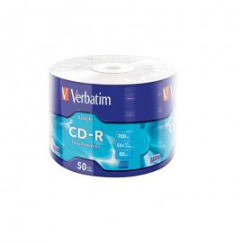 CD-R lemez, 700MB, 52x, 50 db, zsugor csomagolás, VERBATIM ”DataLife”
